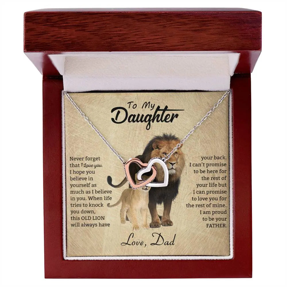 To My Daughter Necklace from Dad - Never forget that I love You, Lion Necklace ShineOn Fulfillment