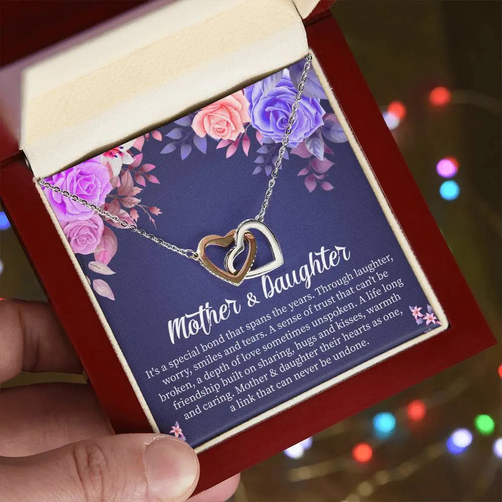 Mother Daughter I Necklace with Message Card and Gift Box - Ever Trendy Essentials