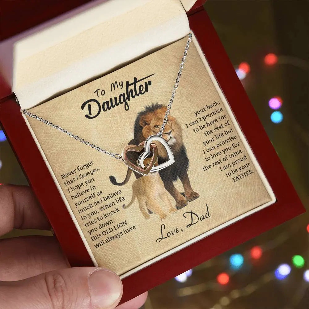 To My Daughter Necklace from Dad - Never forget that I love You, Lion Necklace ShineOn Fulfillment