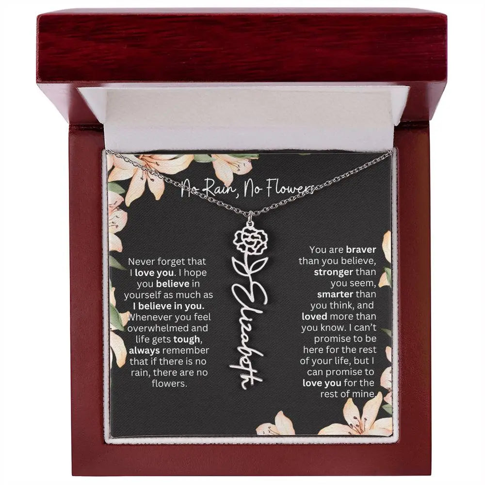 Personalized Flower Necklace 