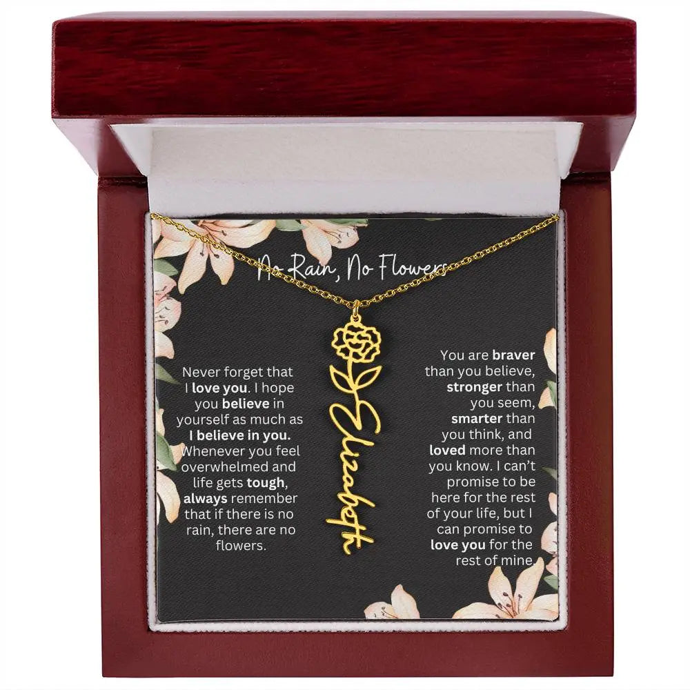 Personalized Flower Necklace 