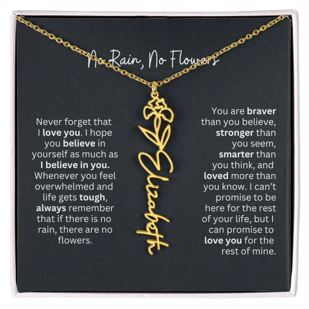 No Rain - No Flowers I Birth Necklace I Name Necklace - Ever Trendy Essentials