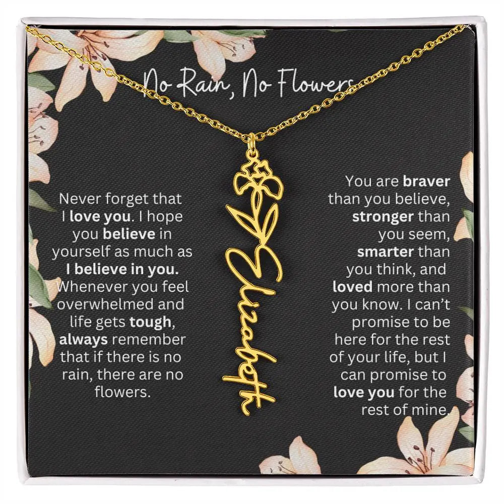 Personalized Flower Necklace 