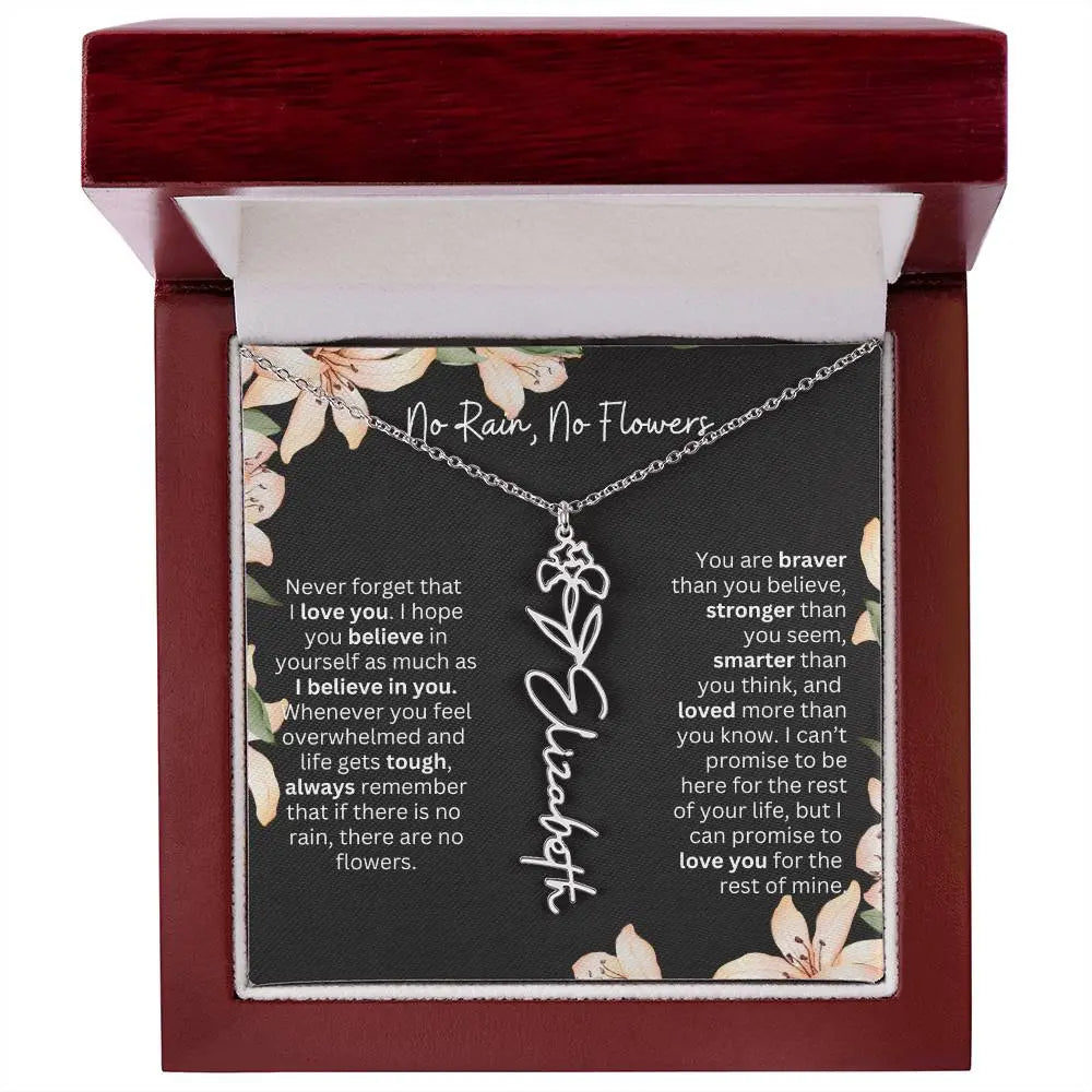 Personalized Flower Necklace 