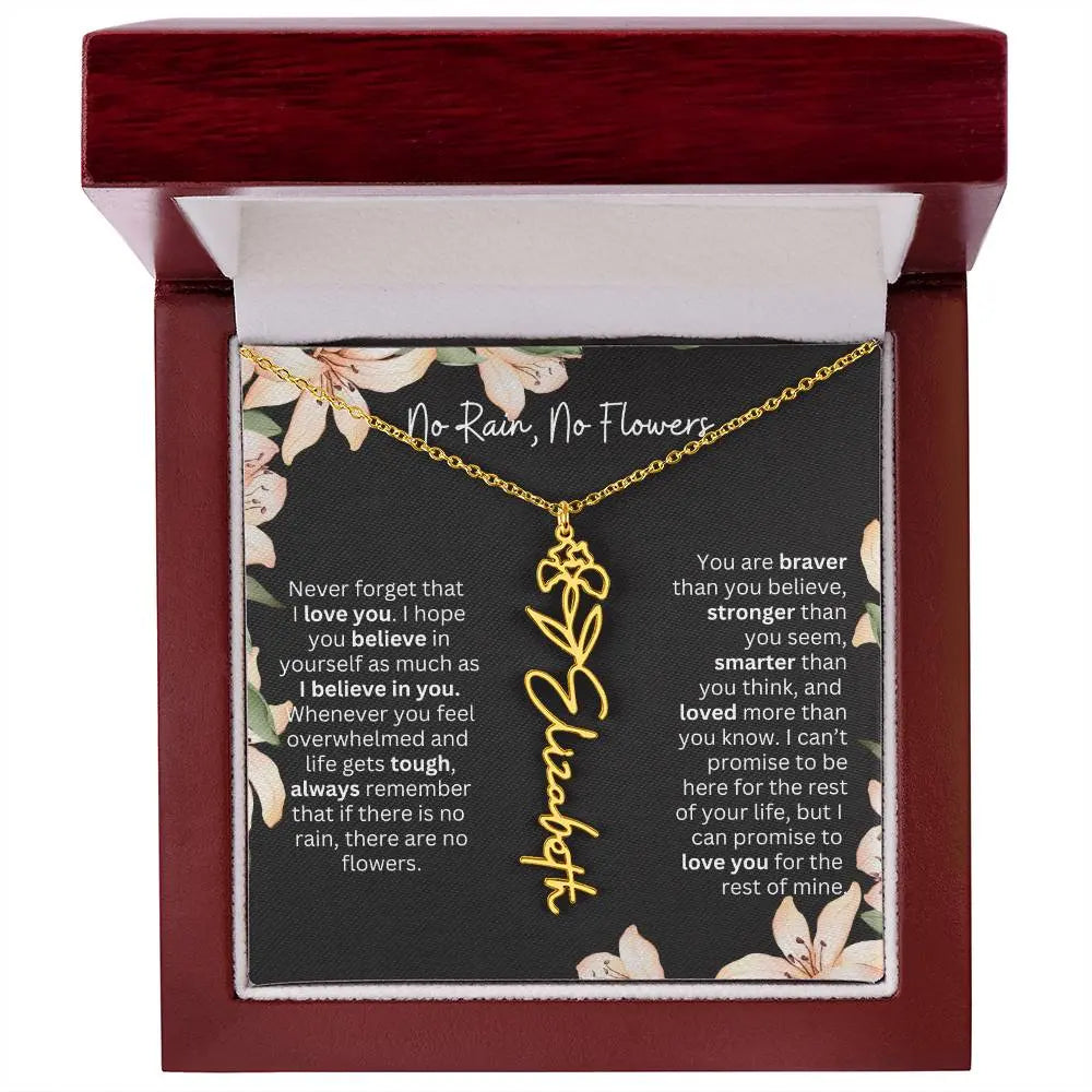 Personalized Flower Necklace 
