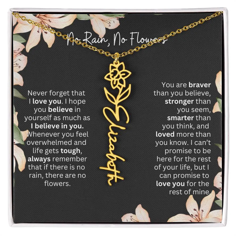 Personalized Flower Necklace 