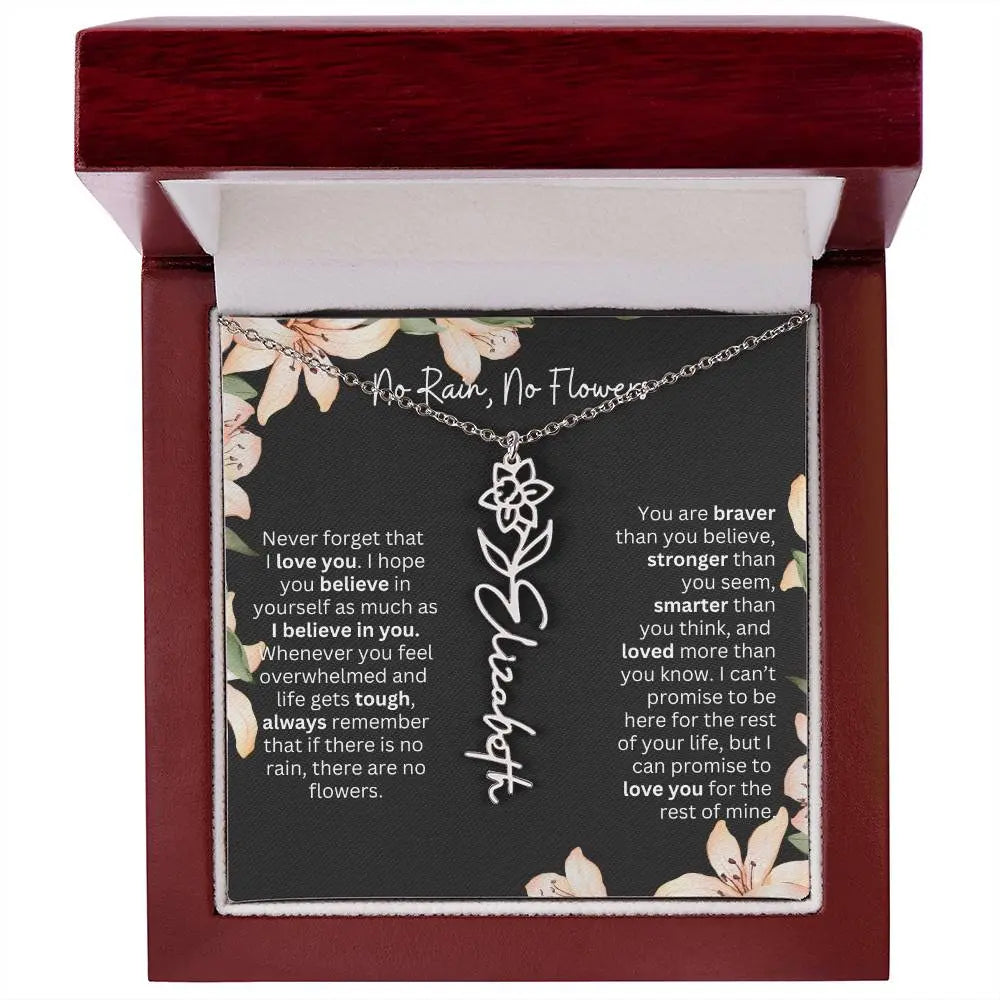 Personalized Flower Necklace 