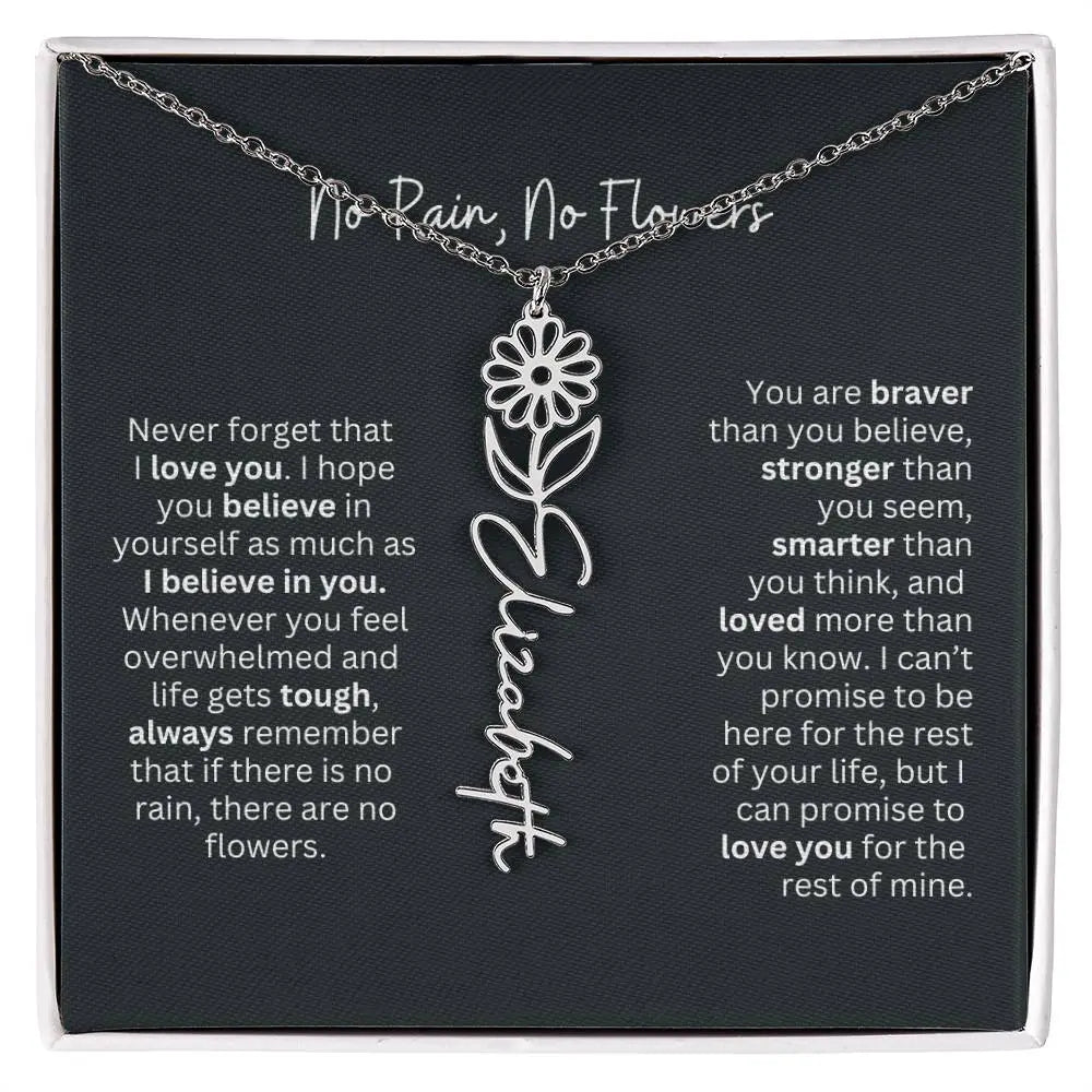 No Rain - No Flowers I Birth Necklace I Name Necklace - Ever Trendy Essentials