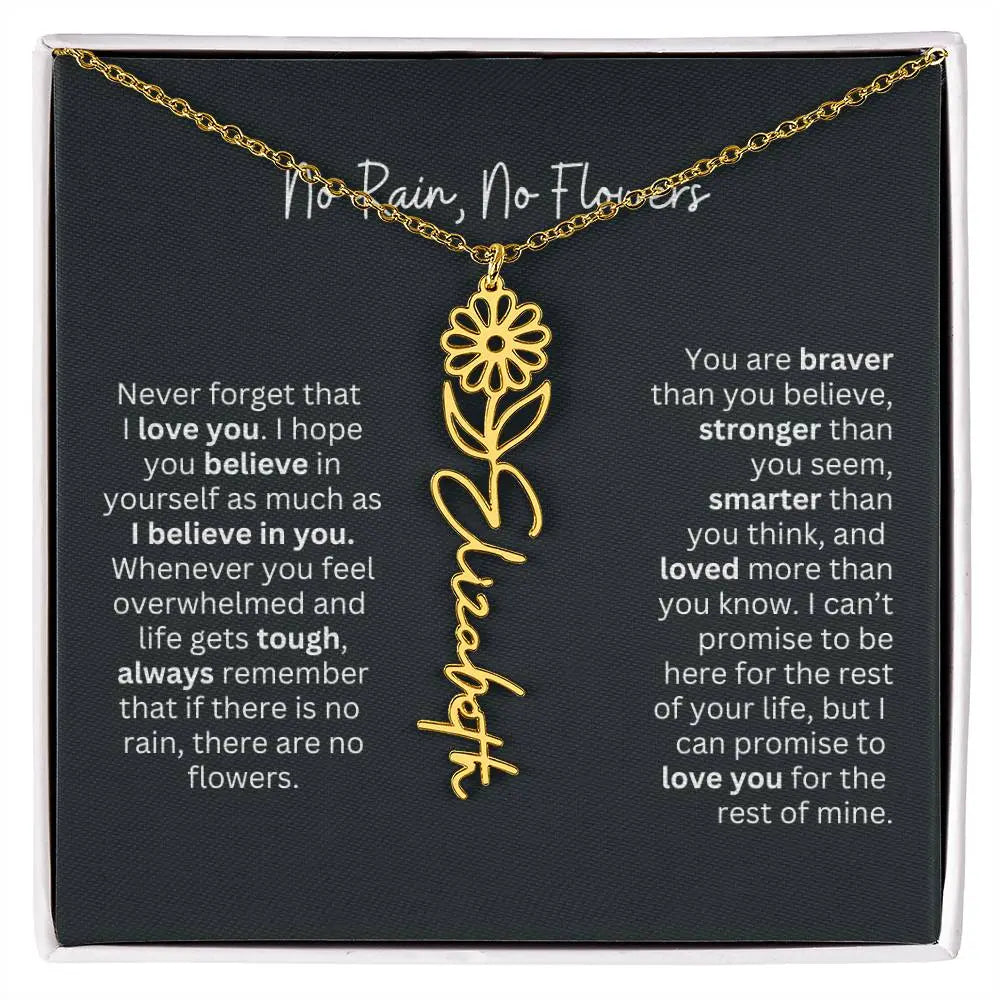 No Rain - No Flowers I Birth Necklace I Name Necklace - Ever Trendy Essentials