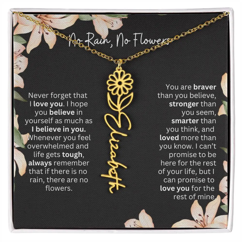 Personalized Flower Necklace 