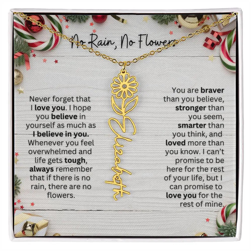 No Rain - No Flowers | Birth Necklace | Name Necklace | Christmas Gift for Mom, Wife, Daughter, Sister, Best Friend, Girlfriend, Aunt, and Grandma - Ever Trendy Essentials