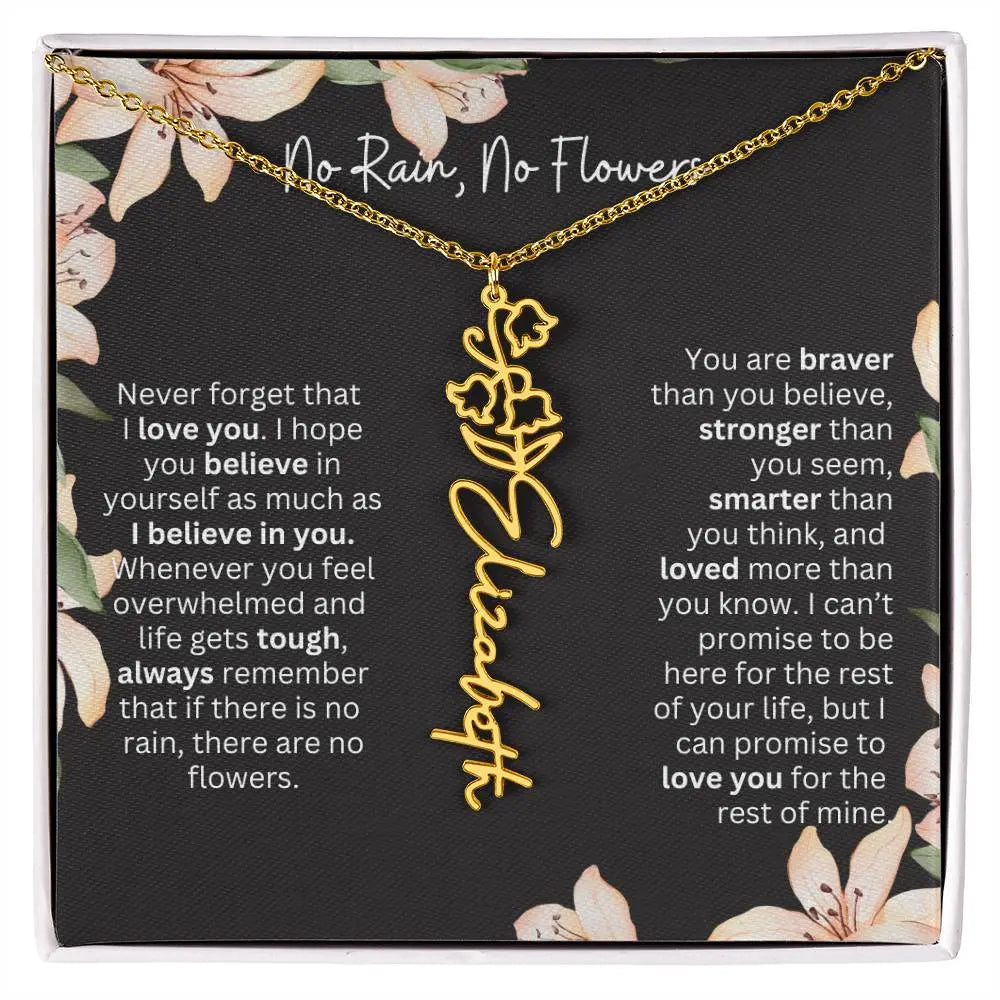 Personalized Flower Necklace 