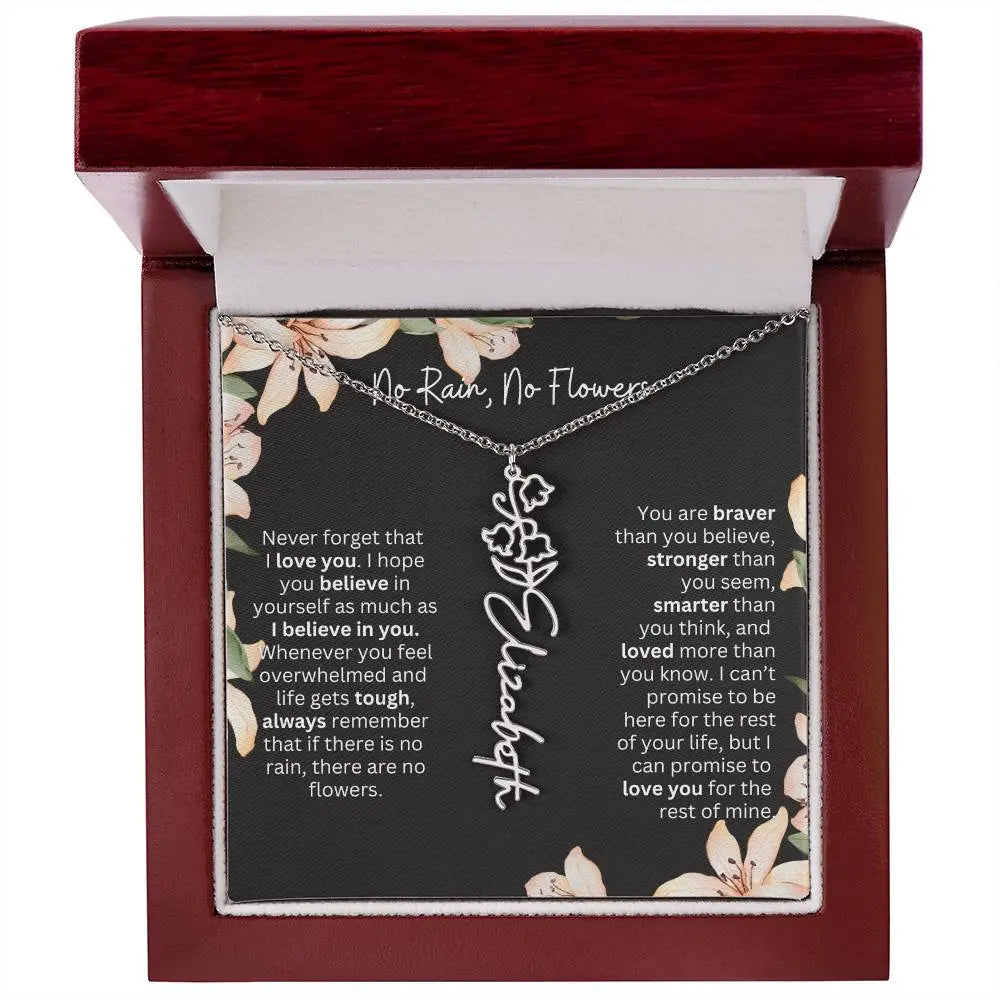 Personalized Flower Necklace 