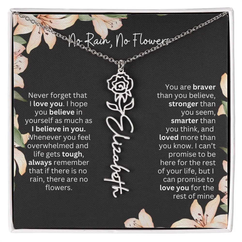 Personalized Flower Necklace 