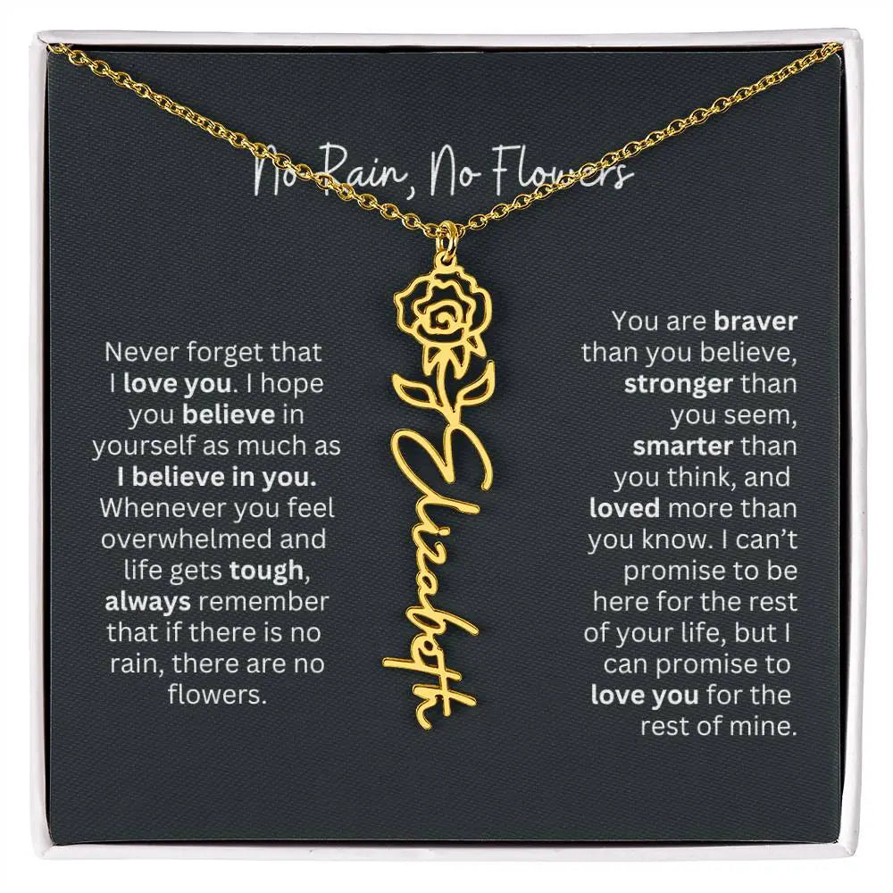 No Rain - No Flowers I Birth Necklace I Name Necklace - Ever Trendy Essentials