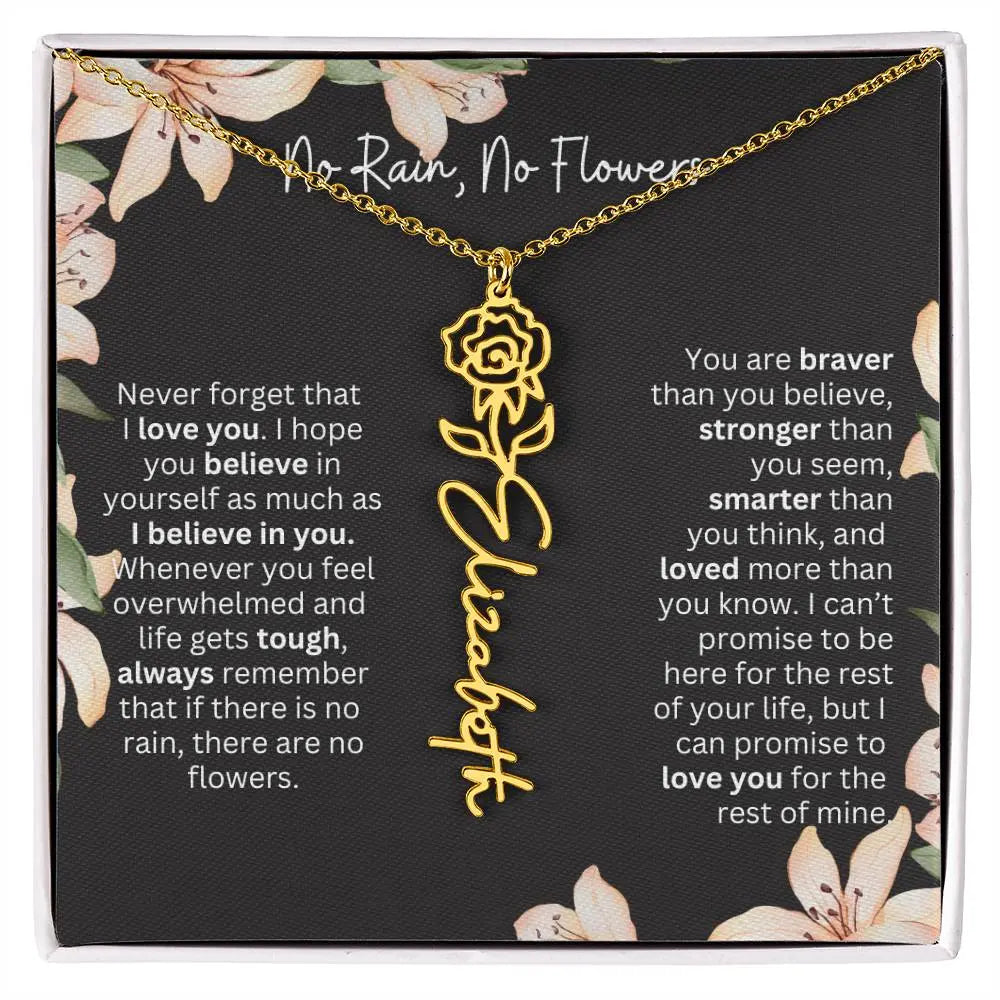 Personalized Flower Necklace 