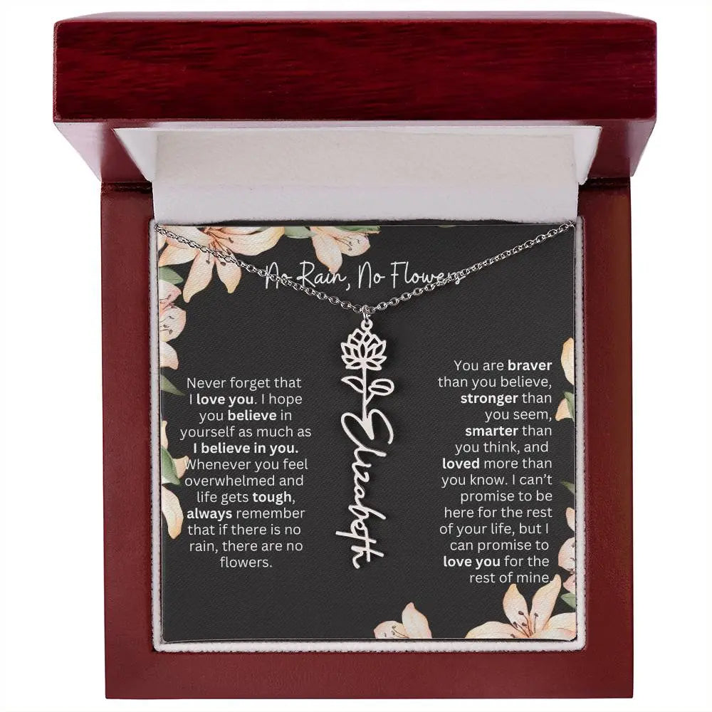 Personalized Flower Necklace 
