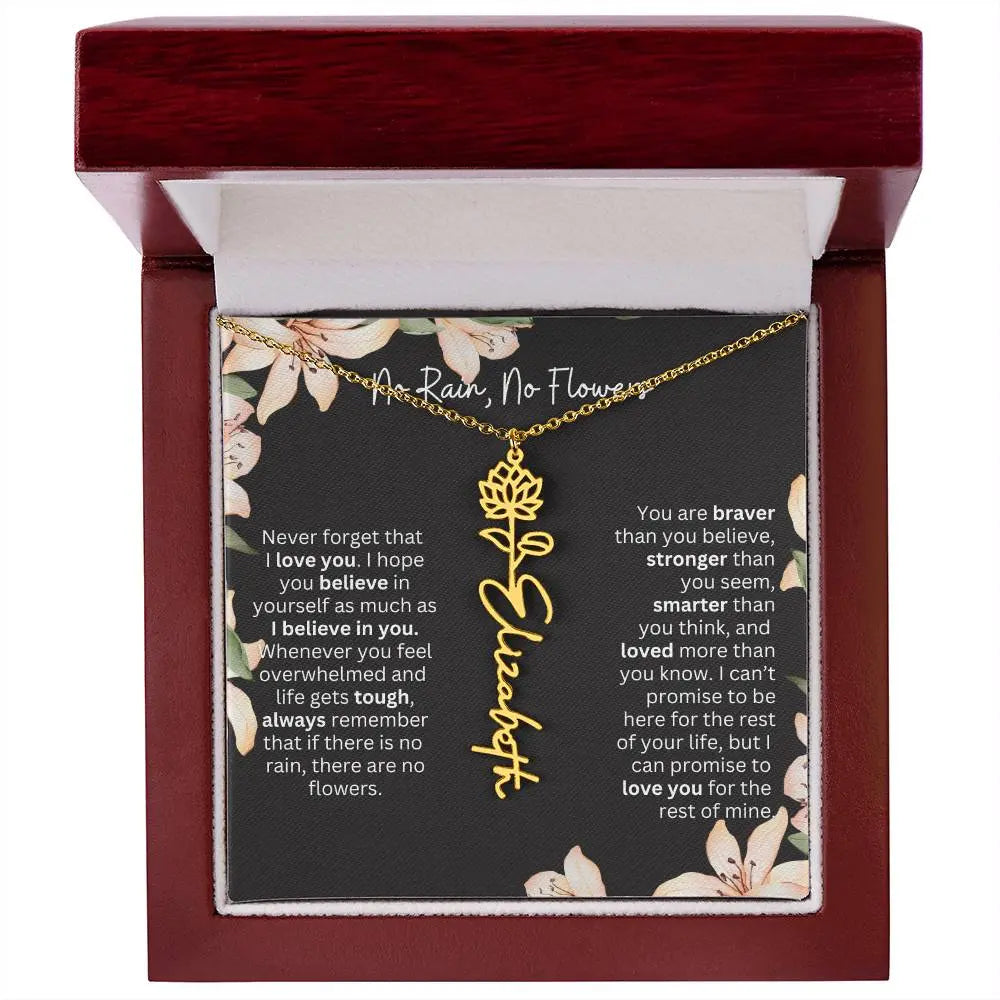 Personalized Flower Necklace 