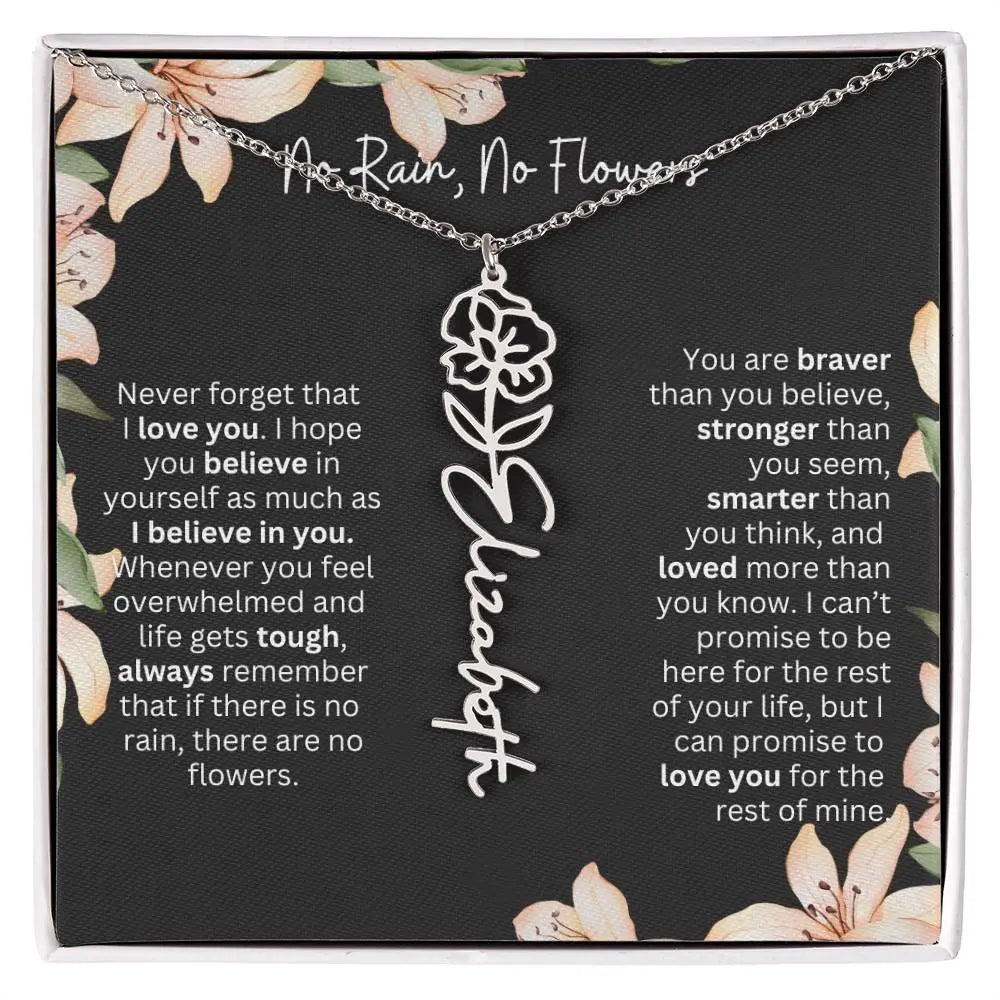 Personalized Flower Necklace 
