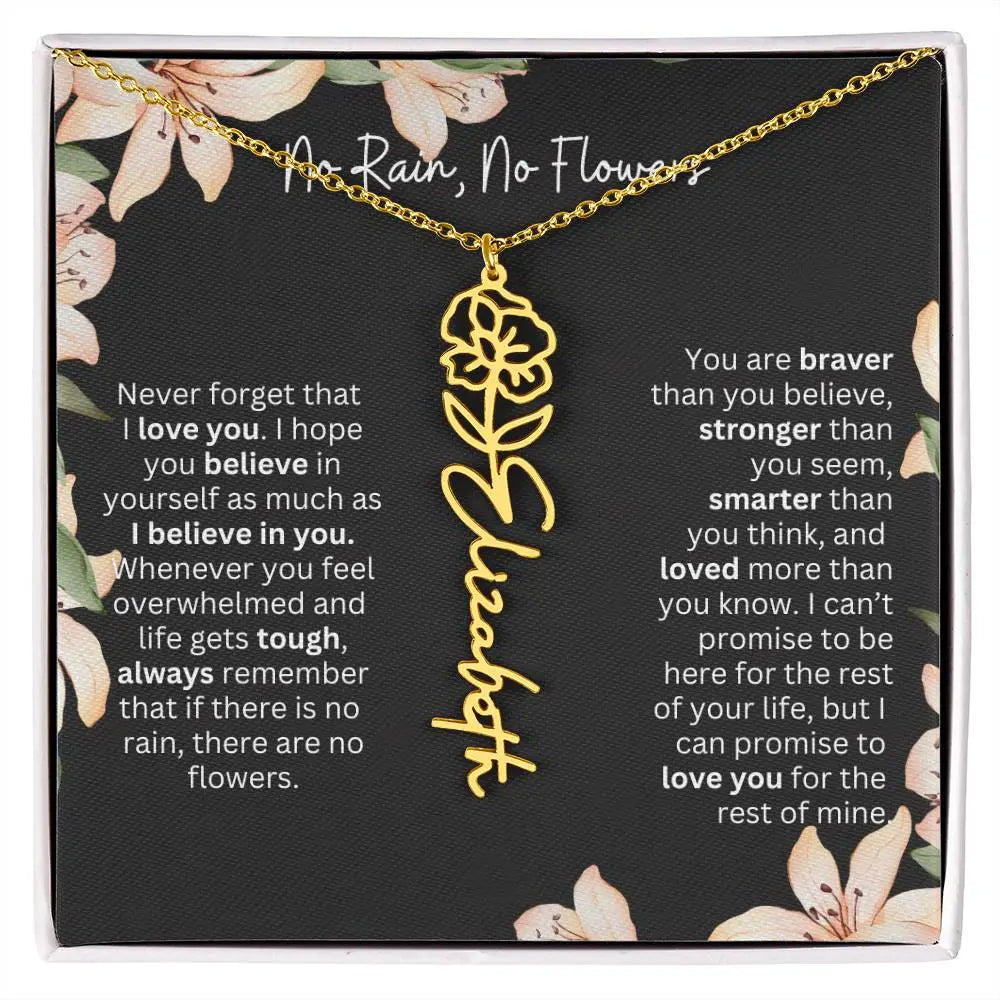 Personalized Flower Necklace 
