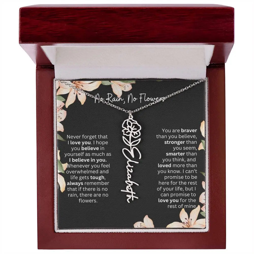Personalized Flower Necklace 