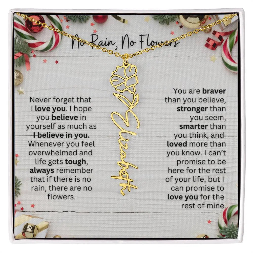 No Rain - No Flowers | Birth Necklace | Name Necklace | Christmas Gift for Mom, Wife, Daughter, Sister, Best Friend, Girlfriend, Aunt, and Grandma - Ever Trendy Essentials