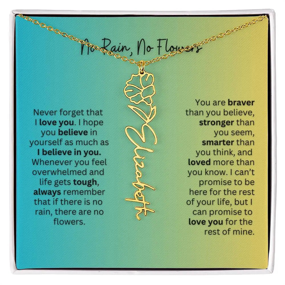 No Rain - No Flowers | Birth Necklace | Name Necklace | Thoughtful Gift for Wife, Daughter, and Best Friend - Ever Trendy Essentials