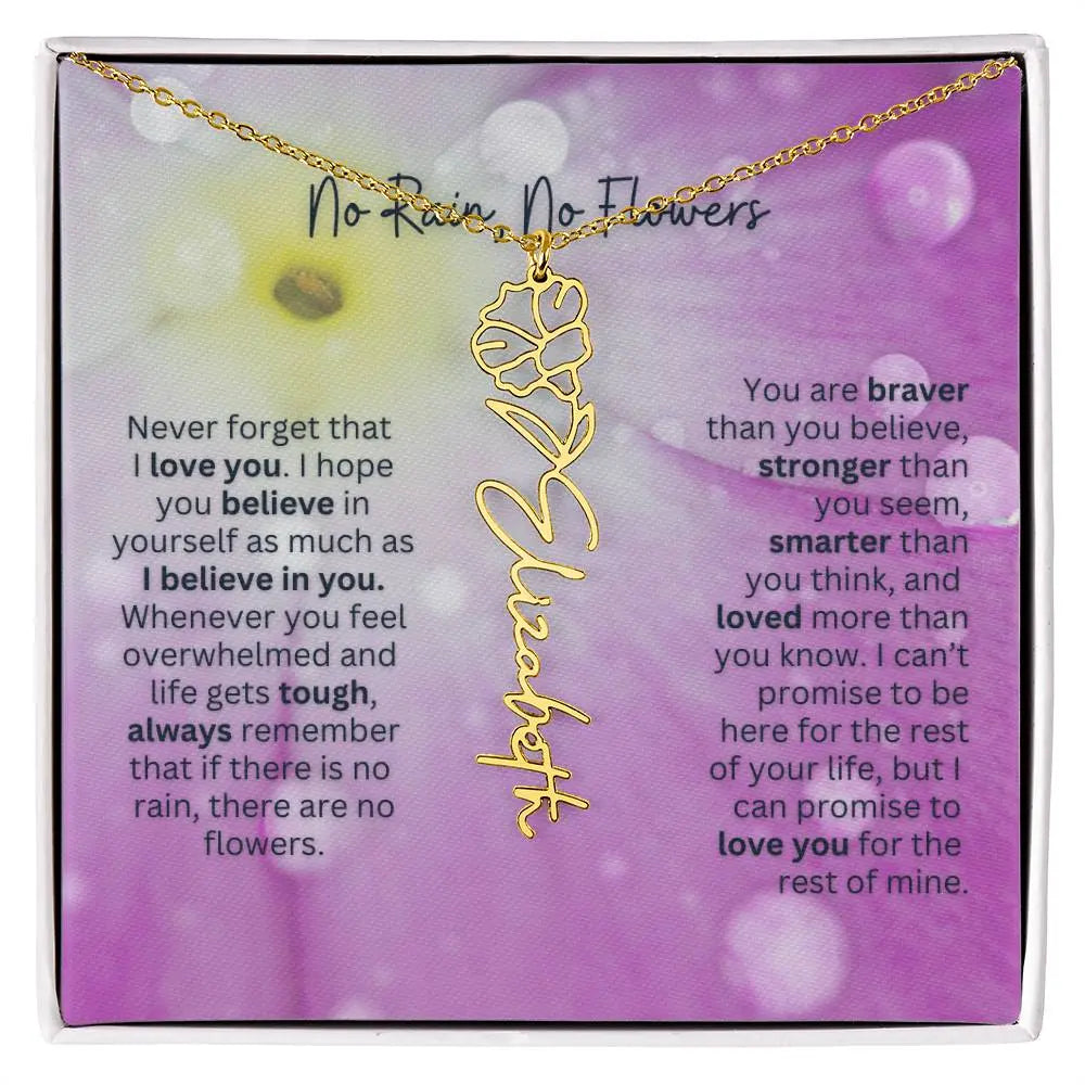 No Rain - No Flowers | Birth Necklace | Name Necklace | Unique Gift for Wife, Girlfriend, and Soulmate - Ever Trendy Essentials