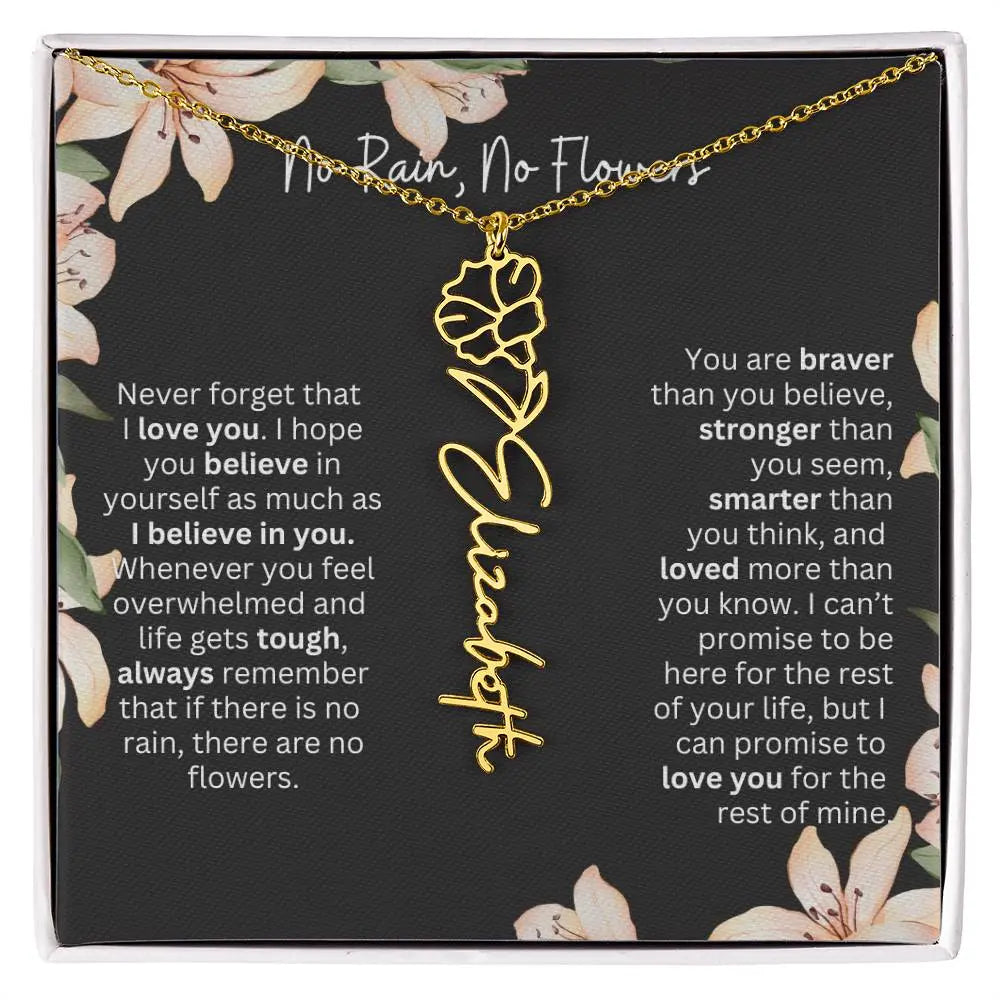 Personalized Flower Necklace 