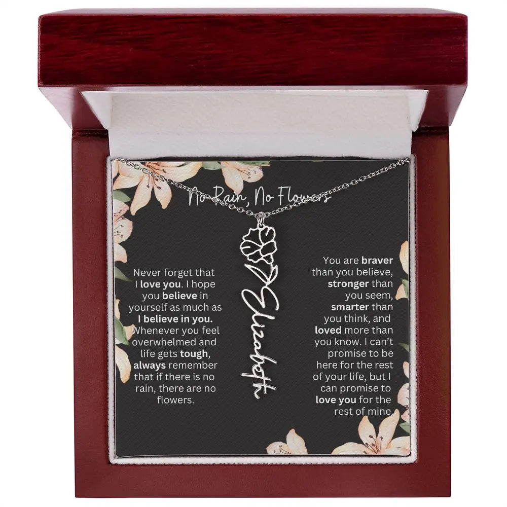 Personalized Flower Necklace 