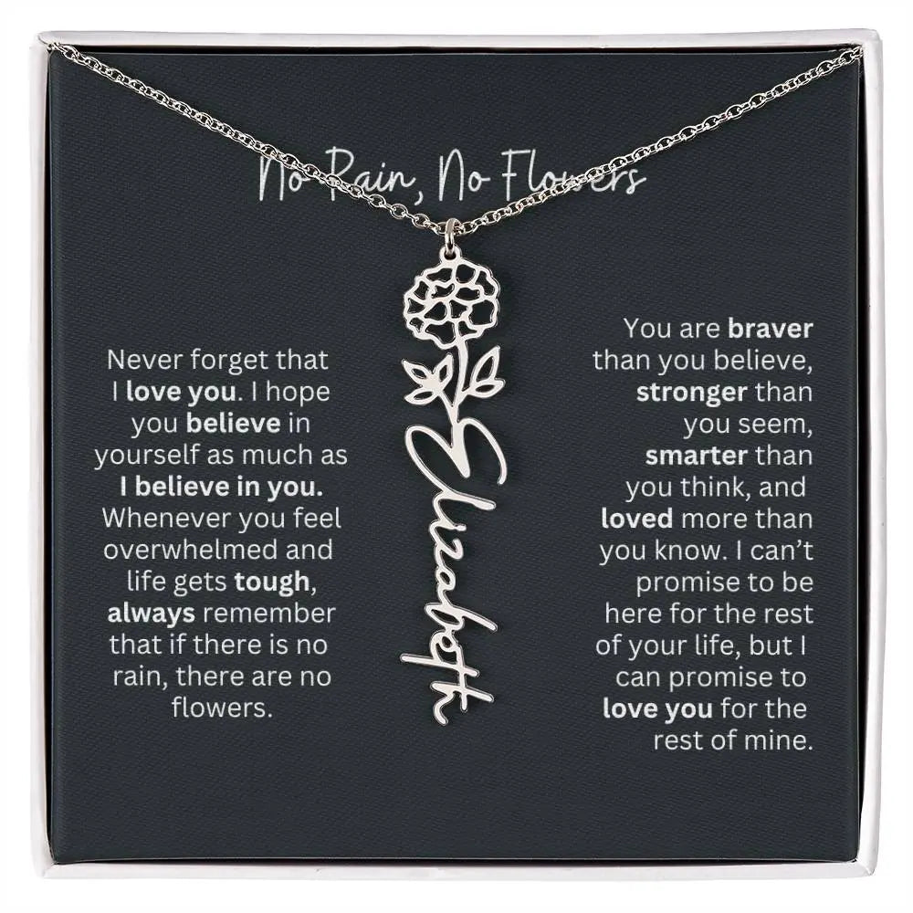 No Rain - No Flowers I Birth Necklace I Name Necklace - Ever Trendy Essentials