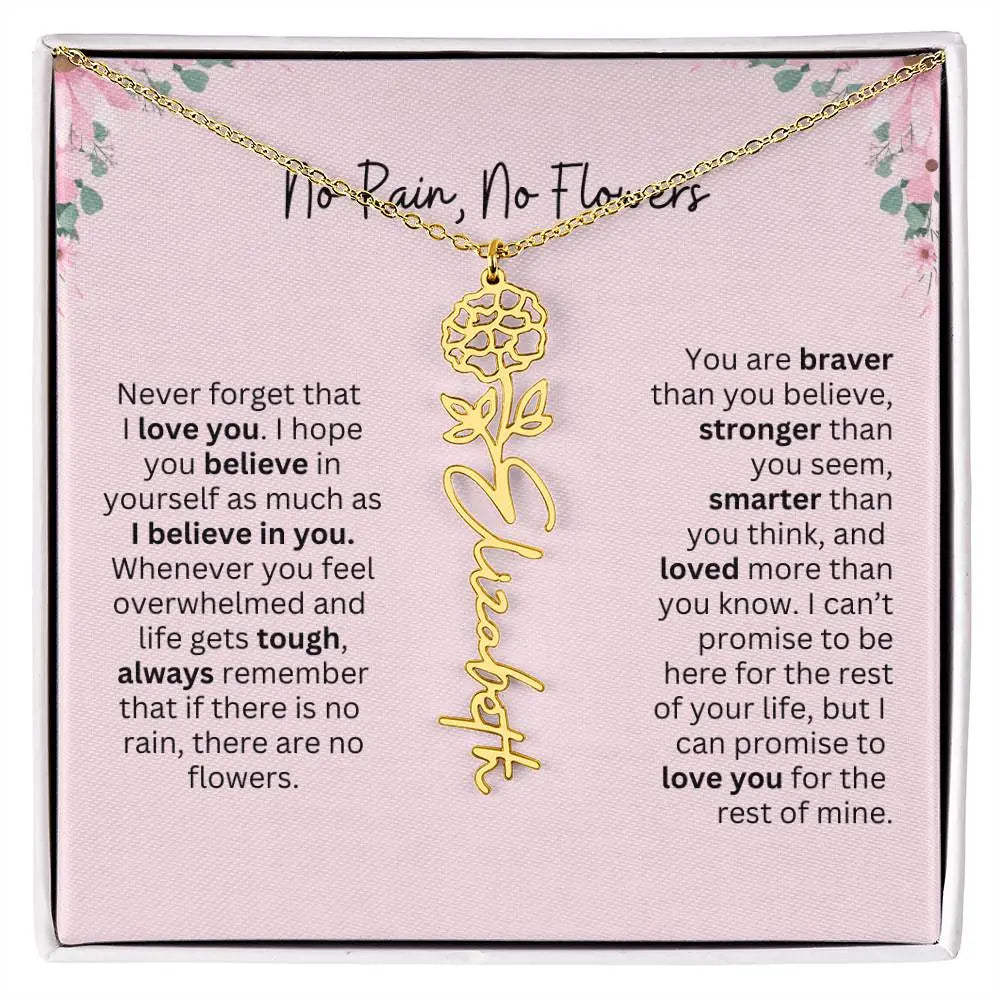 No Rain - No Flowers | Birth Necklace | Name Necklace | Special Gift from Dad to Daughter - Ever Trendy Essentials