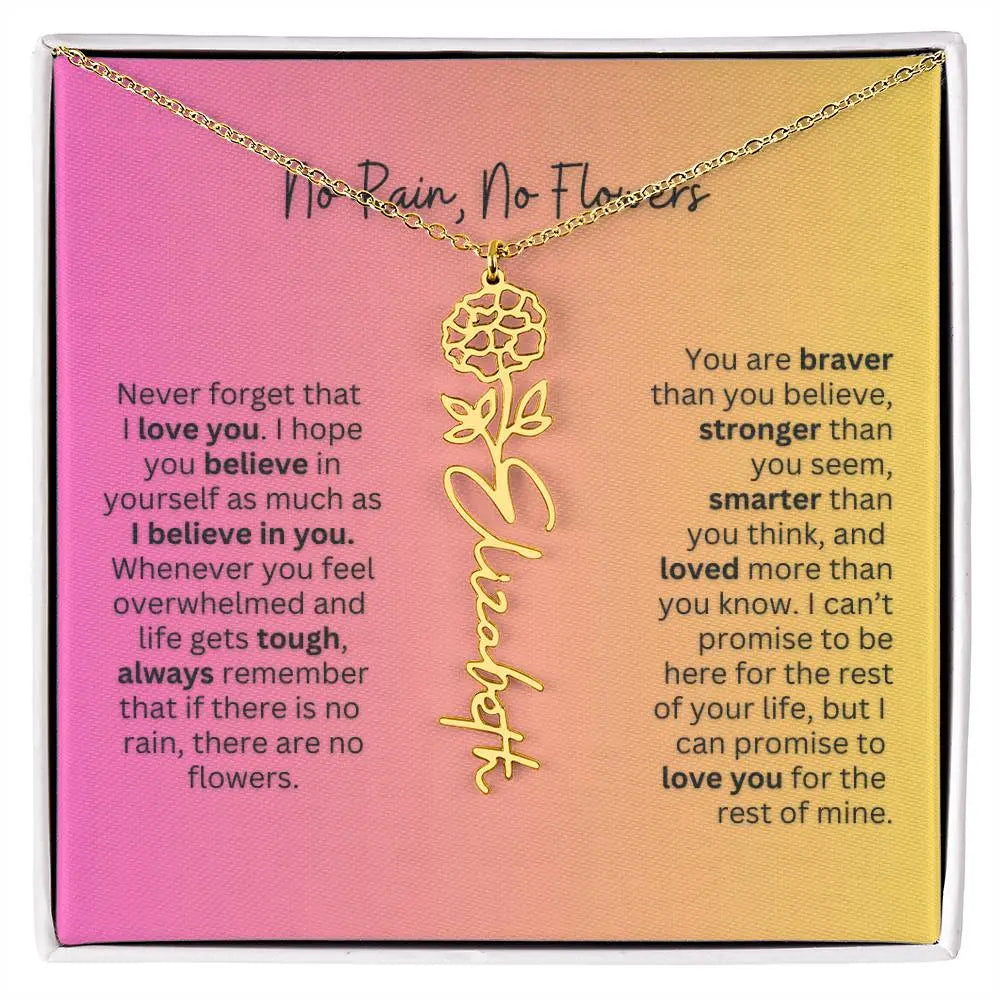 No Rain - No Flowers | Birth Necklace | Name Necklace | Unique Jewelry for Wife, Soulmate - Ever Trendy Essentials