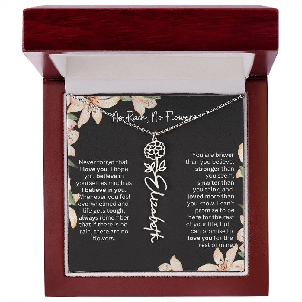 Personalized Flower Necklace 