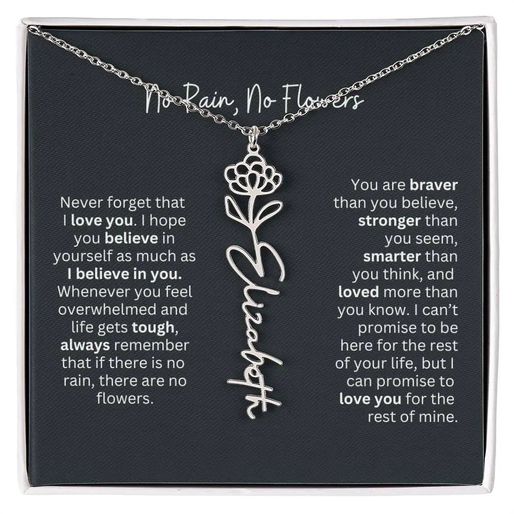 No Rain - No Flowers I Birth Necklace I Name Necklace - Ever Trendy Essentials