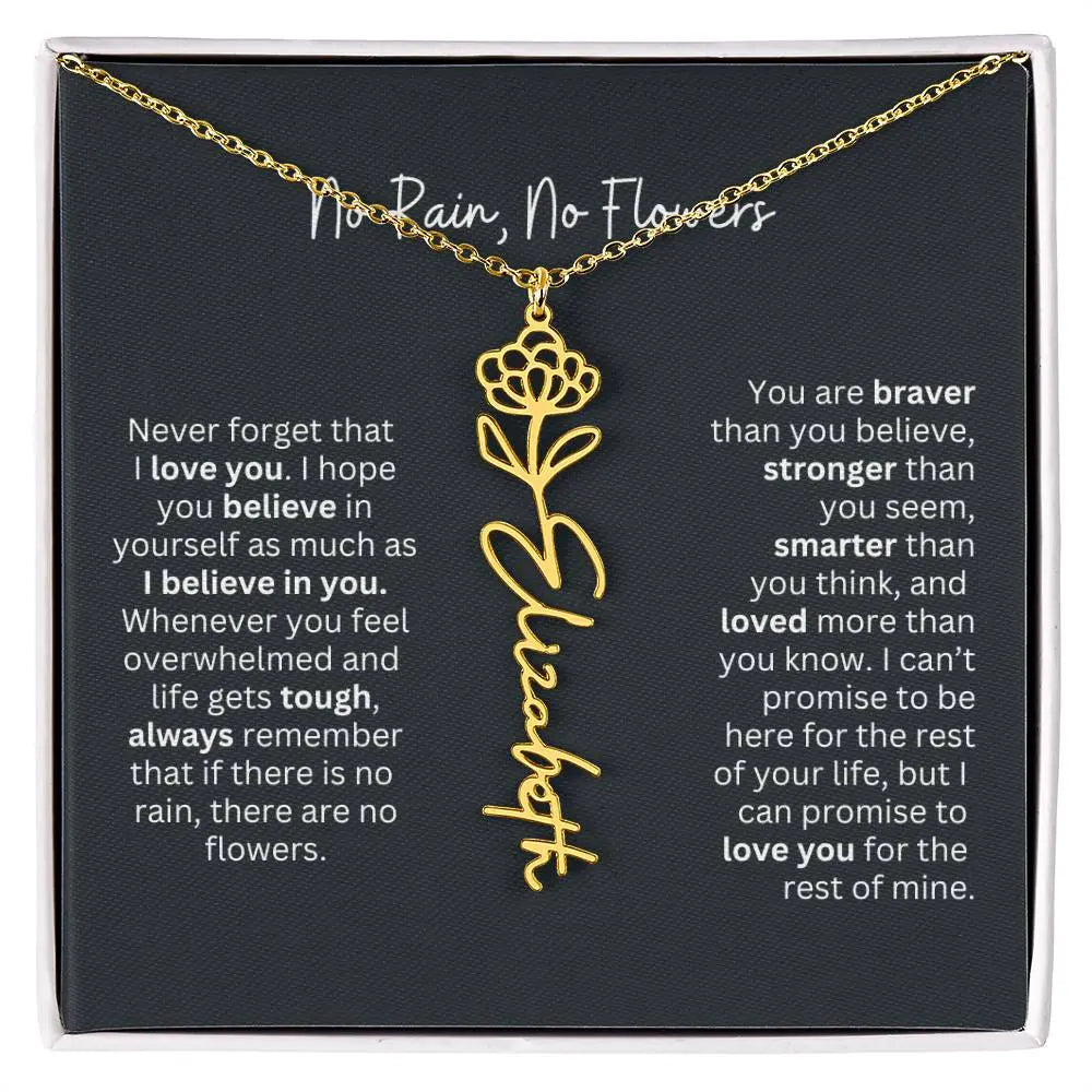 No Rain - No Flowers I Birth Necklace I Name Necklace - Ever Trendy Essentials