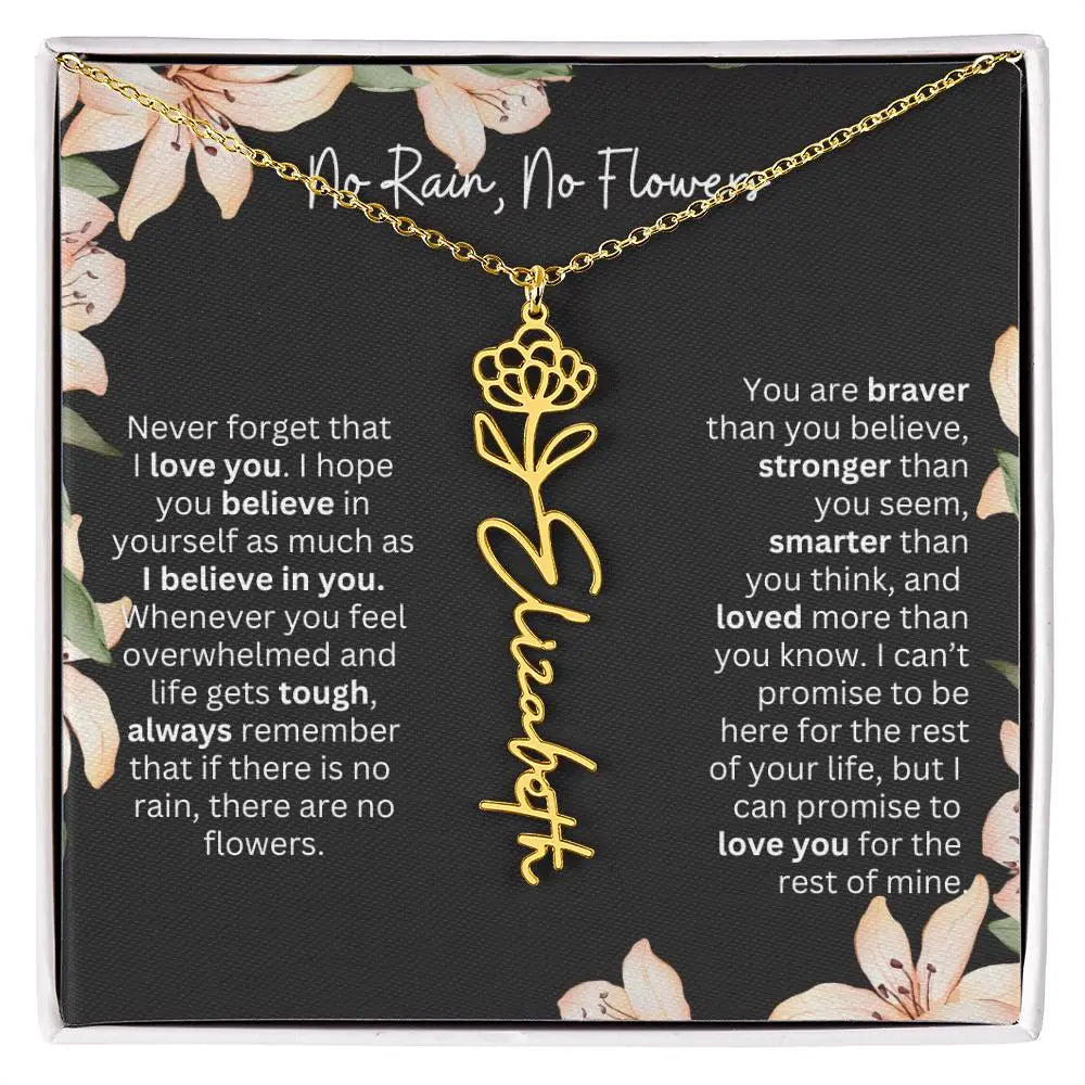 Personalized Flower Necklace 