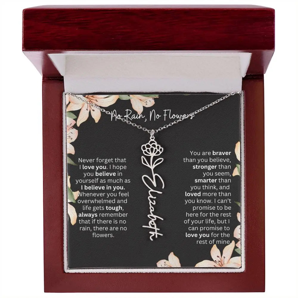 Personalized Flower Necklace 