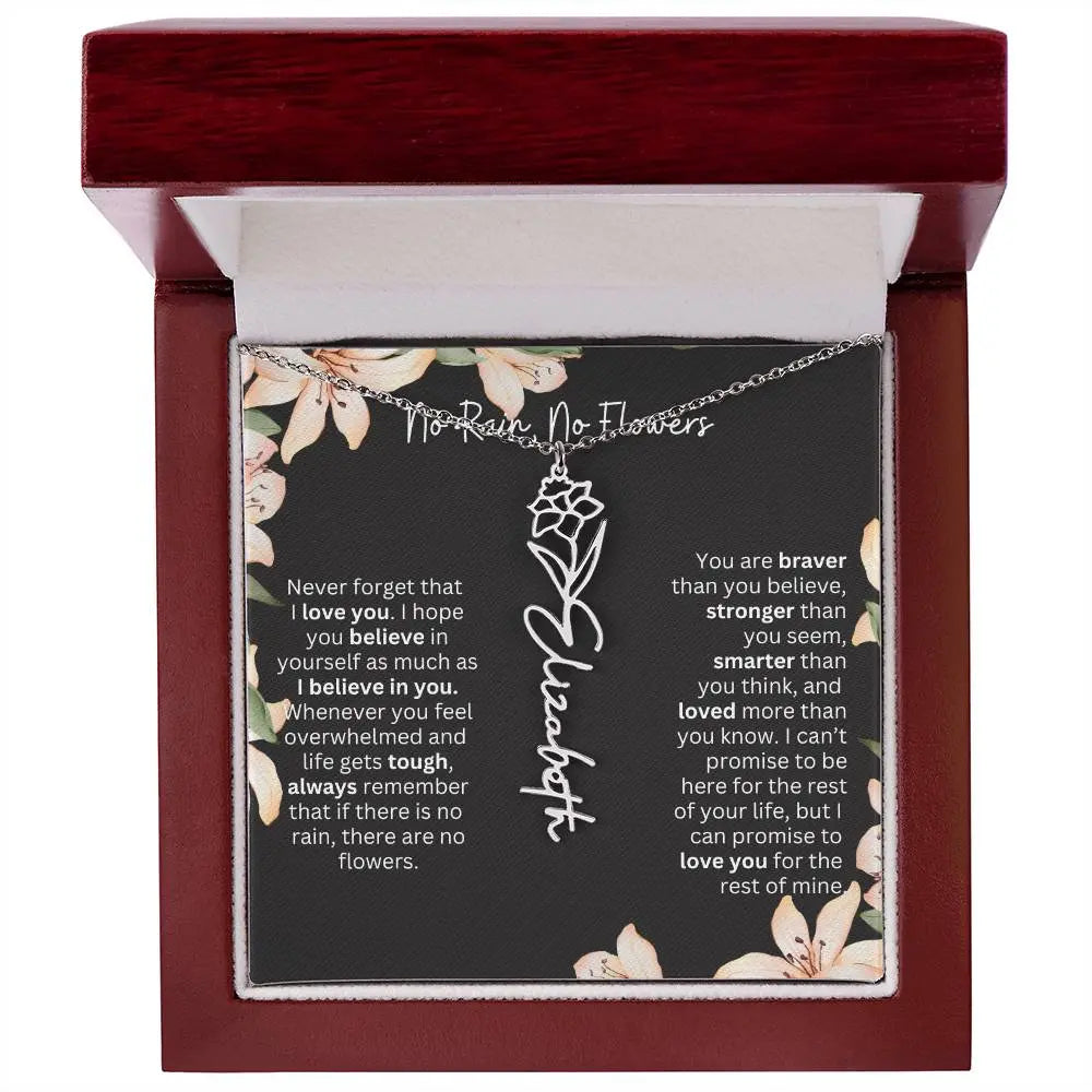 Personalized Flower Necklace 