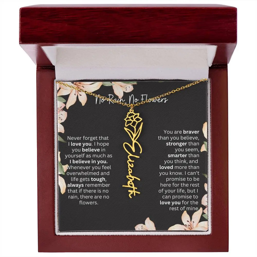 Personalized Flower Necklace 