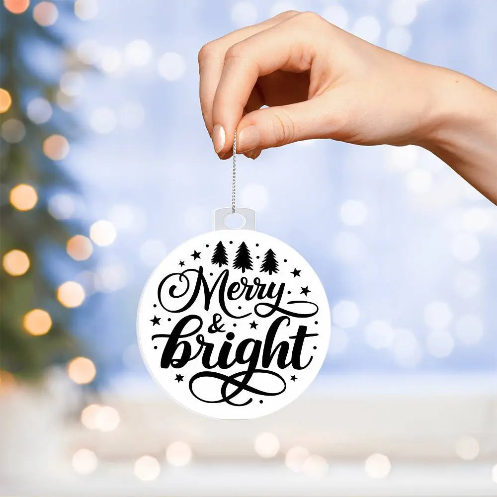 Christmas Ornament I Christmas Tree Decorations I Acrylic Ornament I Merry Bright - Ever Trendy Essentials