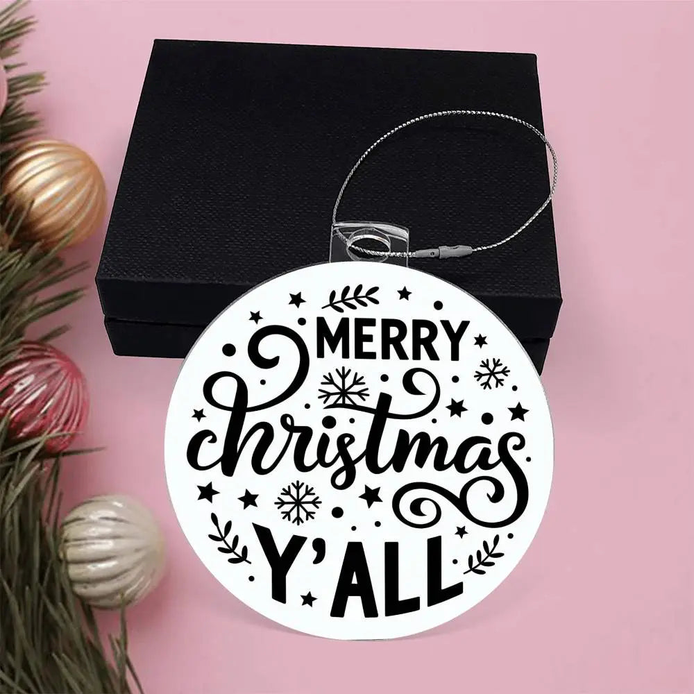 Christmas Ornament I Christmas Tree Decorations I Acrylic Ornament I Merry Christmas Yall - Ever Trendy Essentials