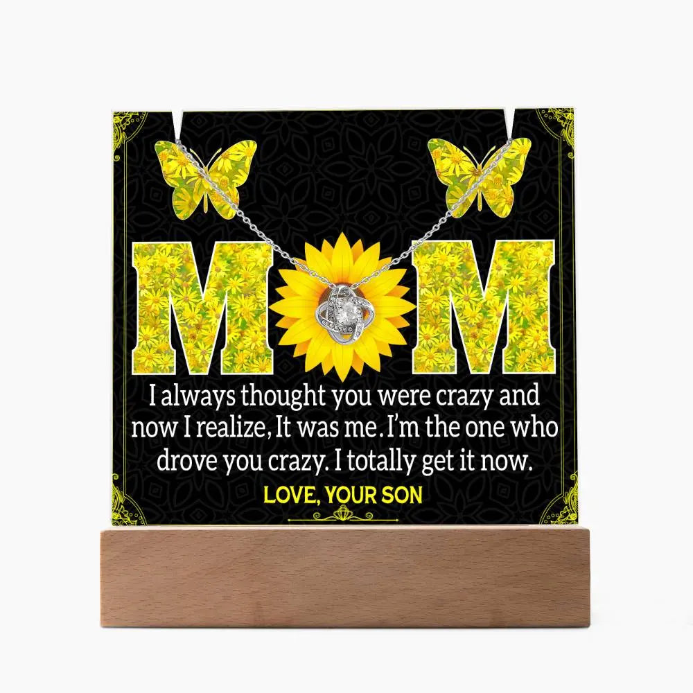 From Son to Mom Gifts I Acrylic Plaque I Love Knot Necklace - Ever Trendy Essentials