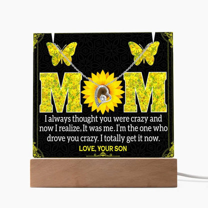 Gift to Mom From Son I Acrylic Plaque I Love Necklace - Ever Trendy Essentials