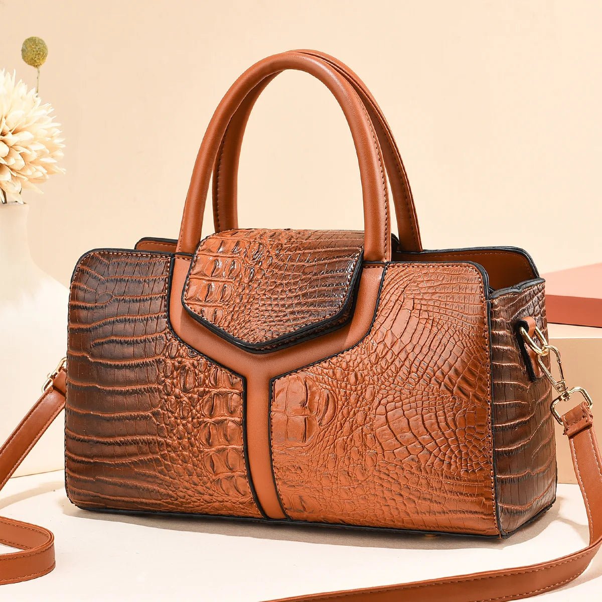 Bag Women New Fashion Crocodile Pattern Handbag | Large Capacity Casual Shoulder Messenger Bag (Purses &amp; Handbags) - Ever Trendy Essentials