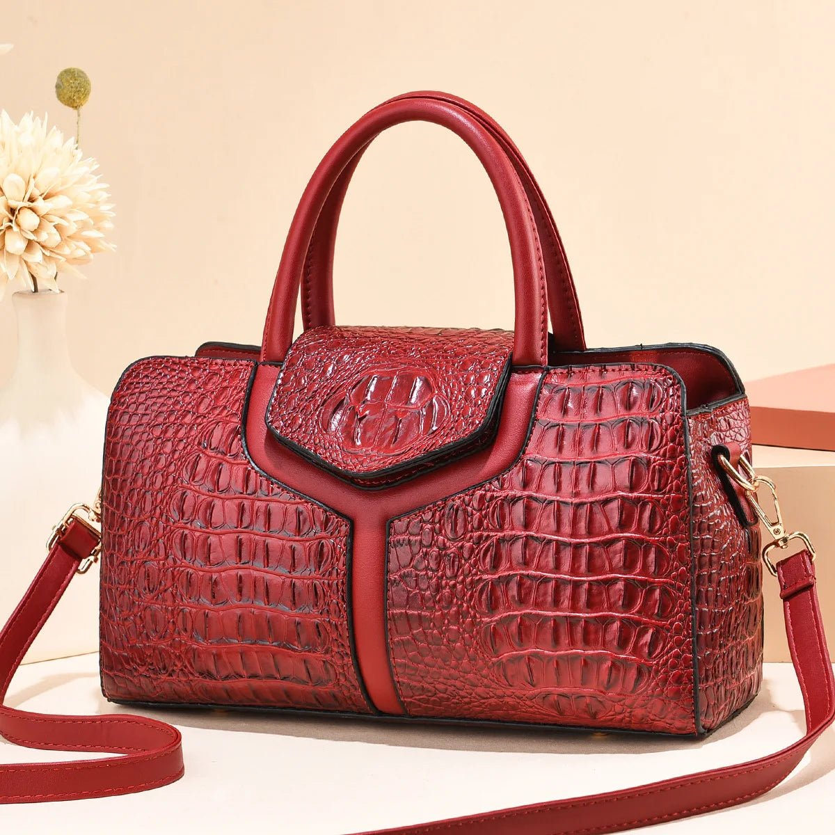 Bag Women New Fashion Crocodile Pattern Handbag | Large Capacity Casual Shoulder Messenger Bag (Purses &amp; Handbags) - Ever Trendy Essentials