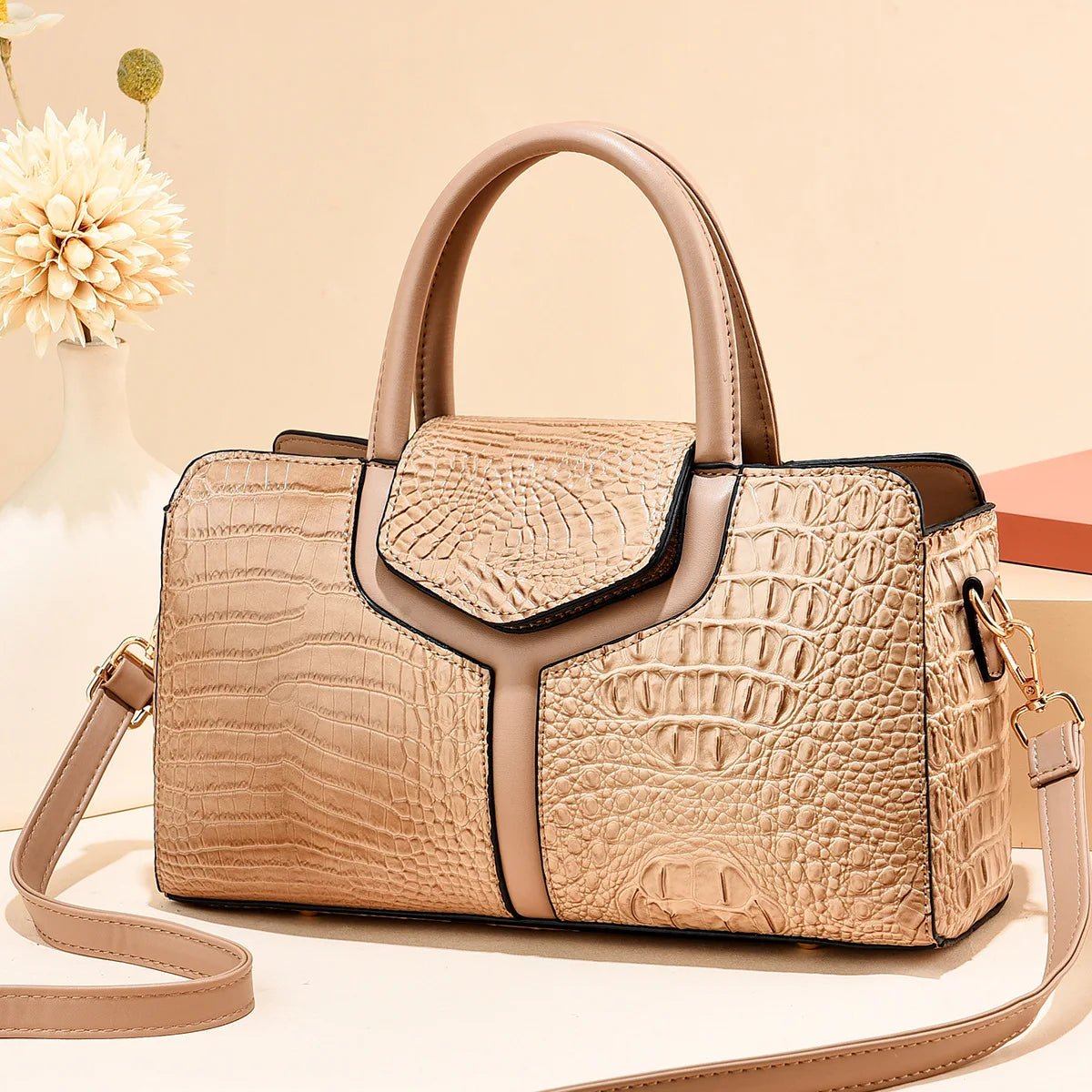Bag Women New Fashion Crocodile Pattern Handbag | Large Capacity Casual Shoulder Messenger Bag (Purses &amp; Handbags) - Ever Trendy Essentials