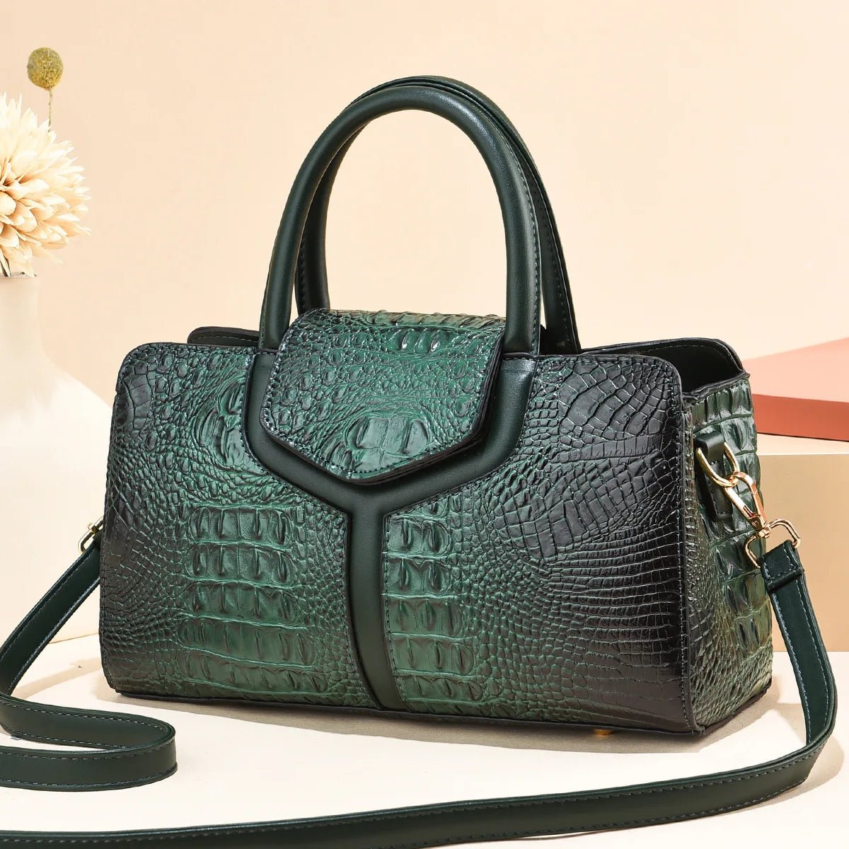 Bag Women New Fashion Crocodile Pattern Handbag | Large Capacity Casual Shoulder Messenger Bag (Purses &amp; Handbags) - Ever Trendy Essentials
