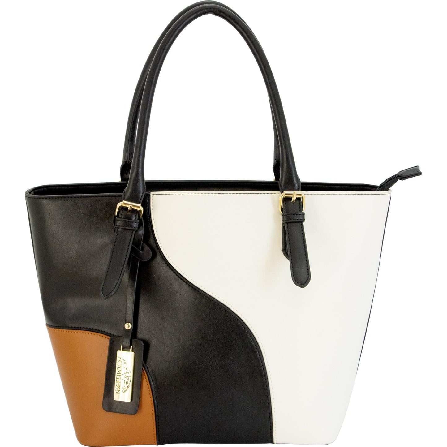 Calico Esme Top-Handle Bag – Black & White Structured Handbag