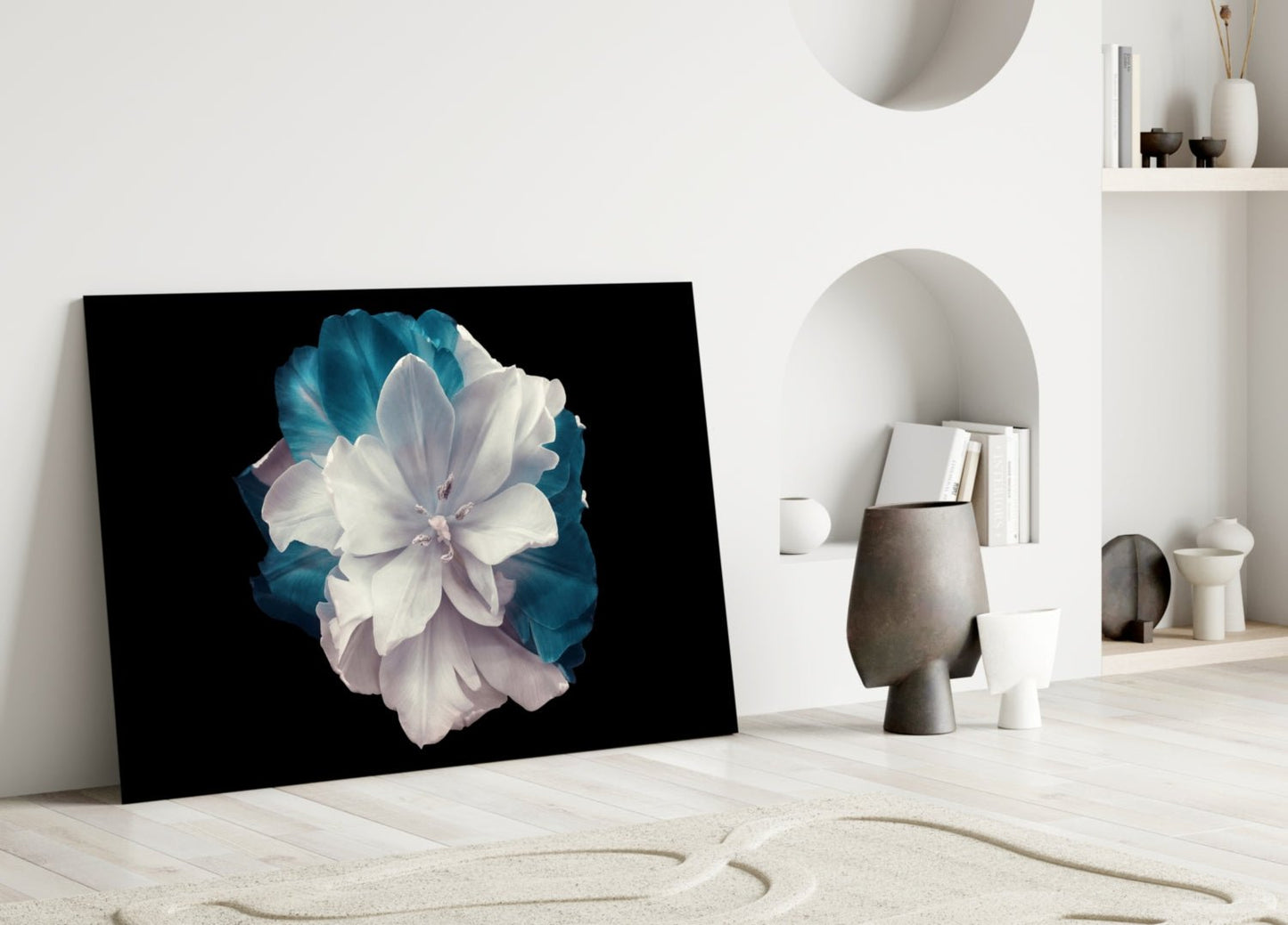 Blue Flower Glass Wall Art Daughter - Ever Trendy Essentials